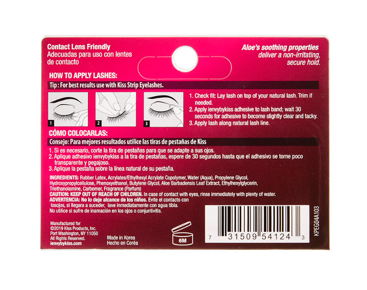 Kiss i•ENVY Strip Eyelash Adhesive with Aloe - Clear #KPEG04A