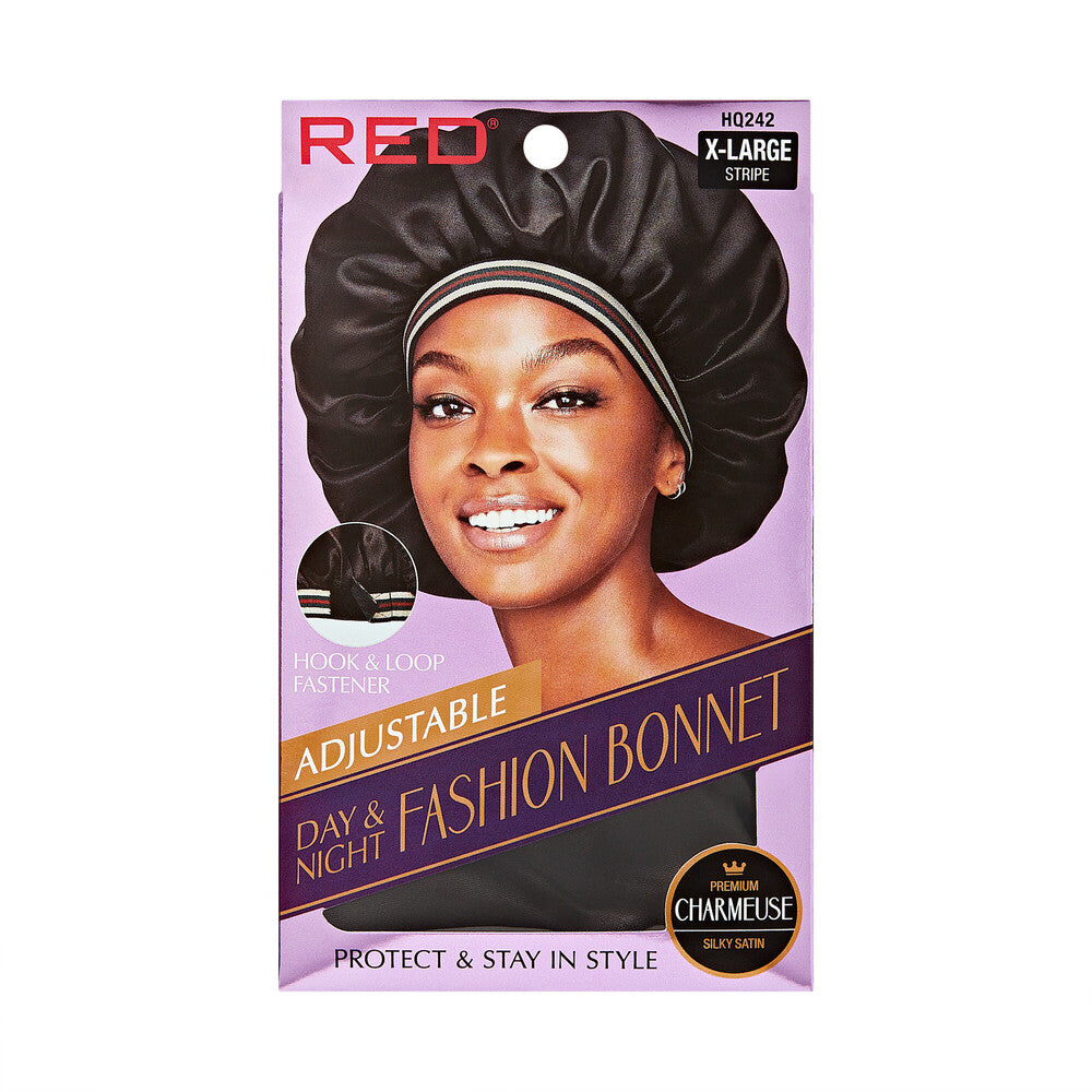 Red by Kiss Adjustable Fashion Hair Bonnet for Day & Night Hair Protection