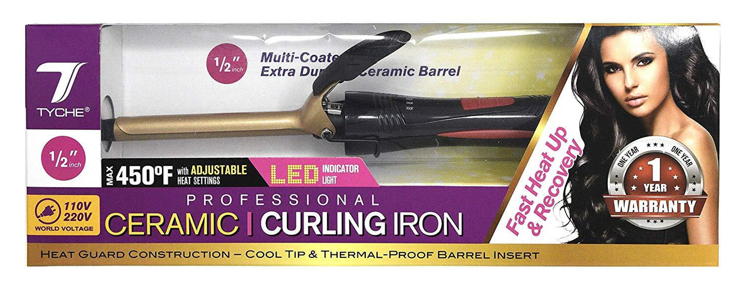 Tyche Professional Ceramic Curling Iron 1/2" #TCI050