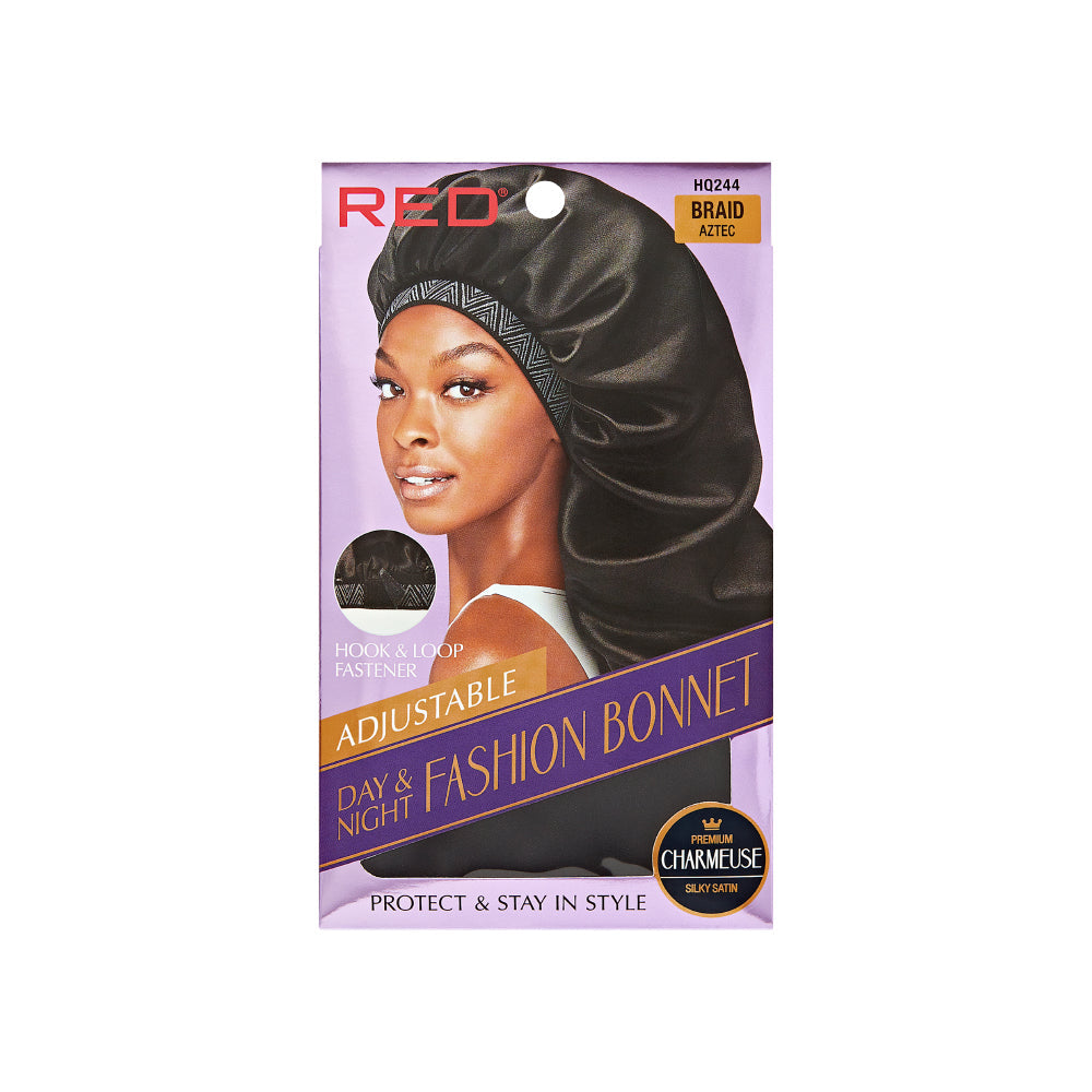 Red by Kiss Adjustable Fashion Hair Bonnet for Day & Night Hair Protection