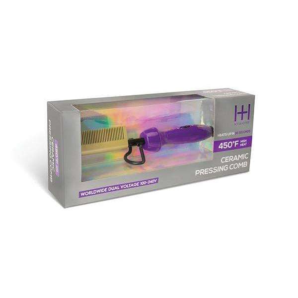 Annie Hot & Hotter Ceramic Electrical Pressing Comb Purple & Gold #5955