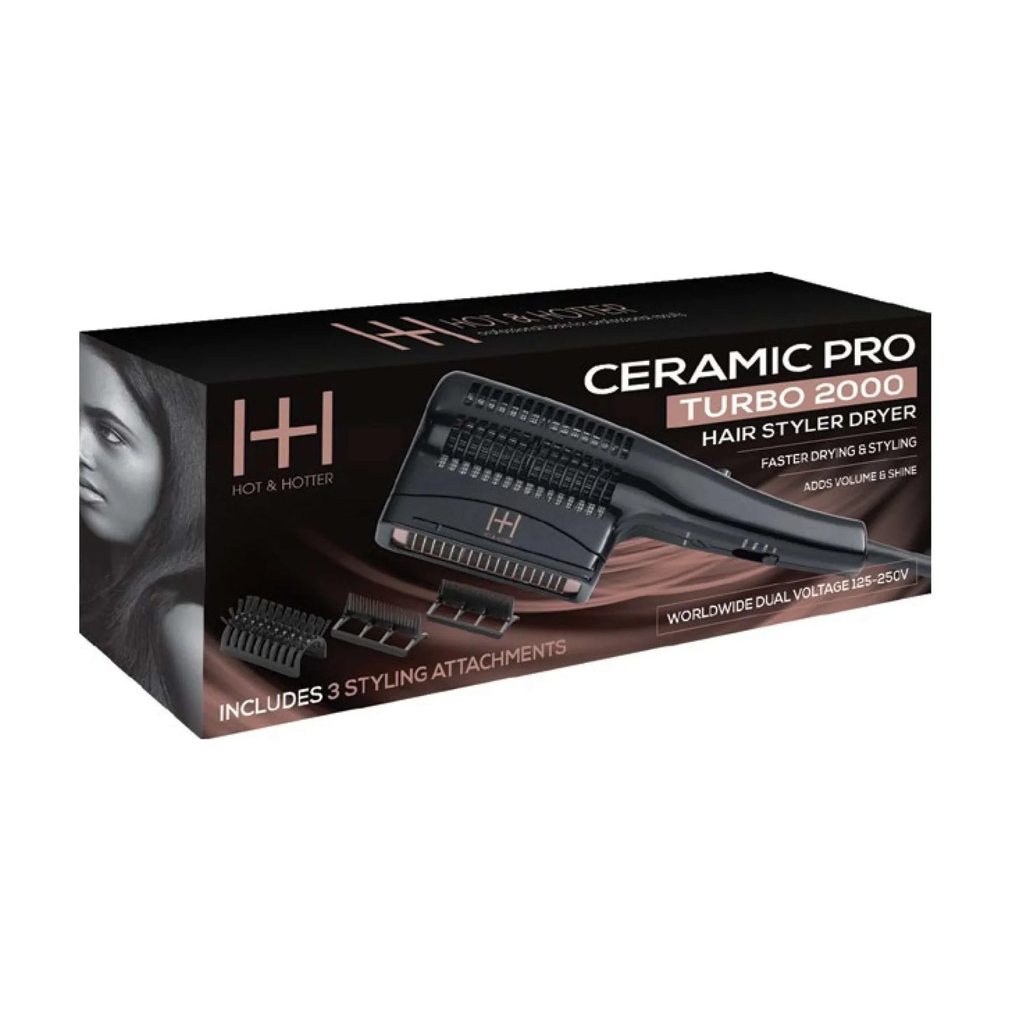 Annie Hot & Hotter Ceramic Pro Turbo 2000 Hair Styler Dryer #5803