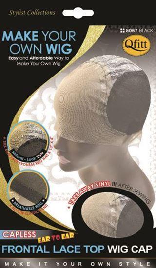 Qfitt Capless Frontal Lace Top Wig Cap #5067 Black