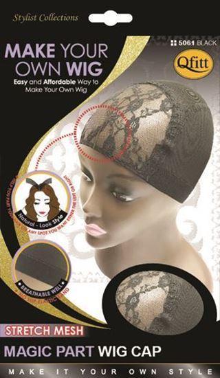 Qfitt Stretch Mesh Magic Part Wig Cap #5061 Black