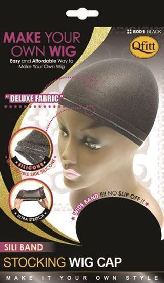 Qfitt Sili Band Stocking Wig Cap #5001 Black