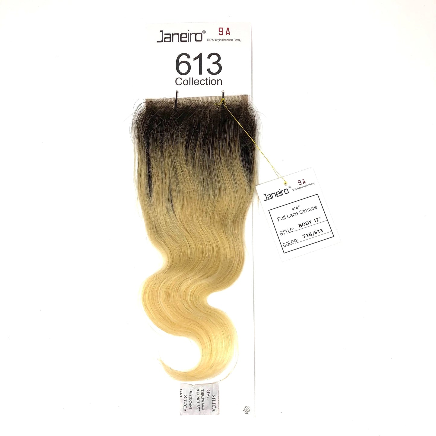 Janeiro 9A 100% Virgin Brazilian Remy 613 Collection - T1B/613 Body Wave 4x4 Closure