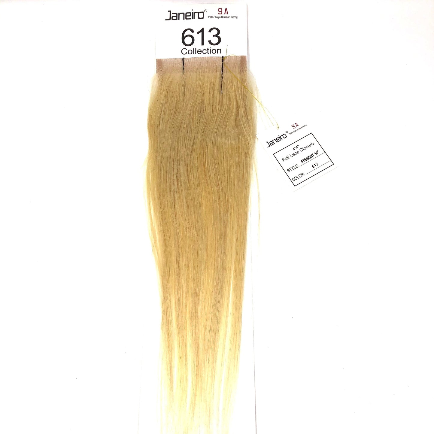 Janeiro 9A 100% Virgin Brazilian Remy 613 Collection - Straight 4x4 Closure