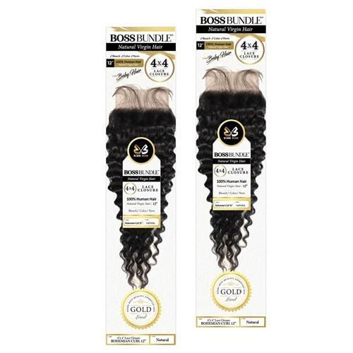 Bobbi Boss BOSS BUNDLE 100% Natural Virgin Hair Closure - Bohemian Curl 12"