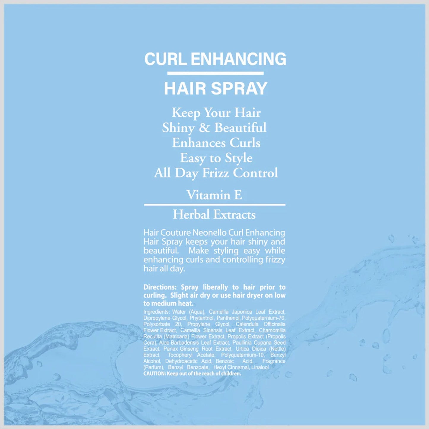 Hair Couture Professional NEONELLO Curl Enhancing Spray 5oz