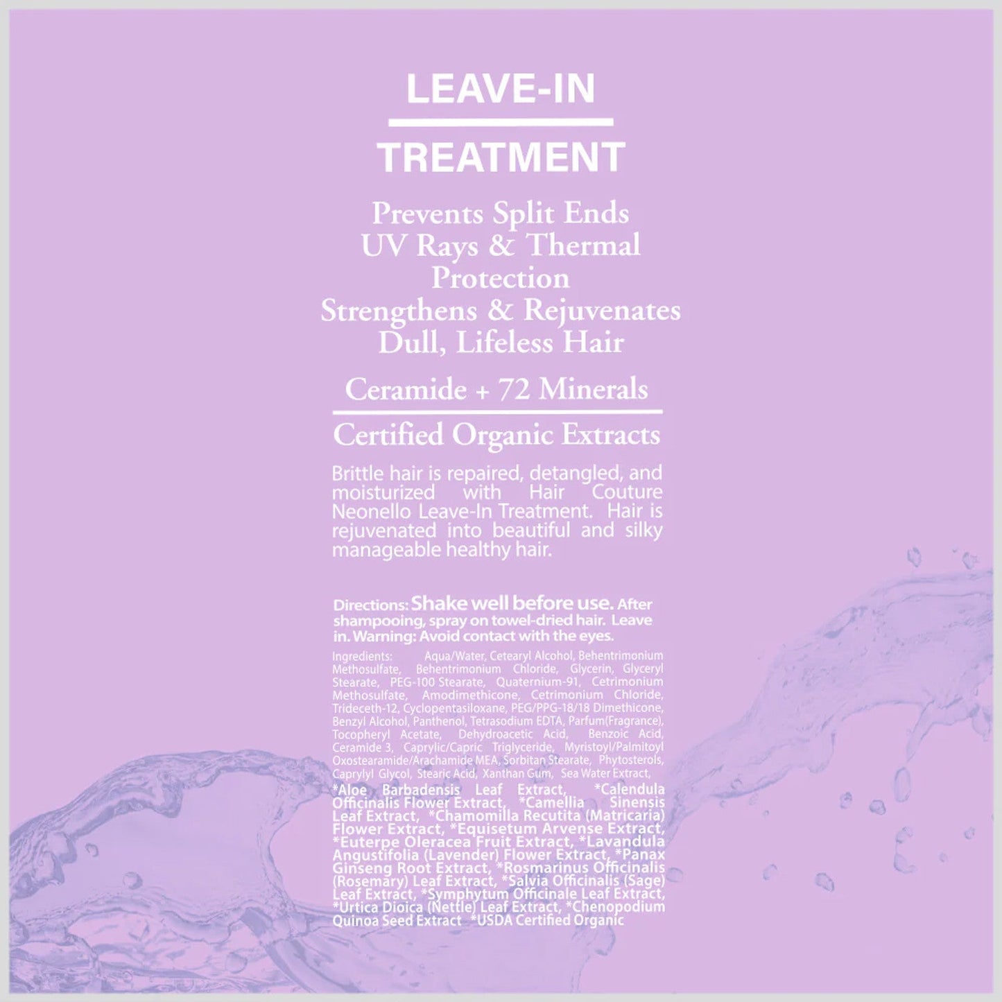 Hair Couture Professional NEONELLO Ceramide Leave-In Treatment 5oz