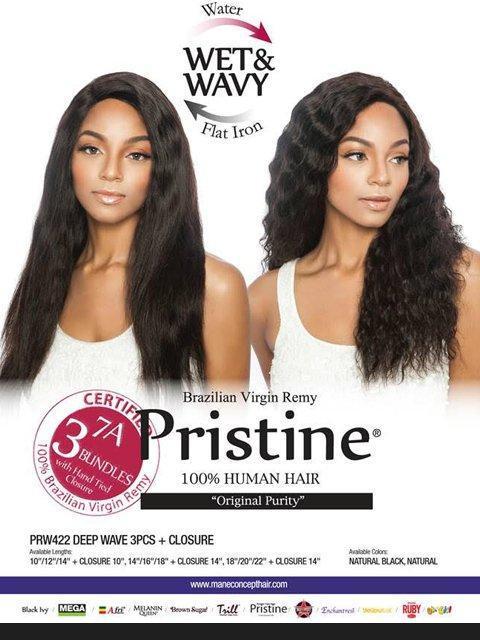 Mane Concept Pristine® Wet & Wavy 3pcs + Closure Bundle - Deep Wave
