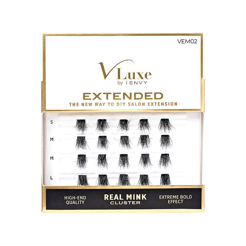 Kiss V-Luxe by iEnvy Extended 100% Real Mink Cluster Lashes