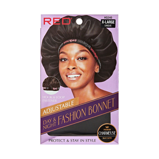 Red by Kiss Adjustable Fashion Hair Bonnet for Day & Night Hair Protection