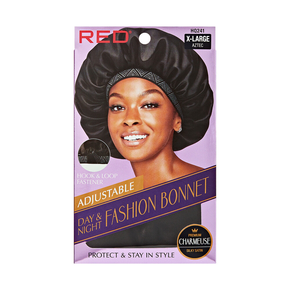 Red by Kiss Adjustable Fashion Hair Bonnet for Day & Night Hair Protection