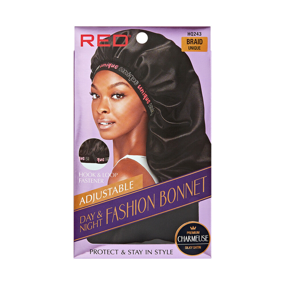 Red by Kiss Adjustable Fashion Hair Bonnet for Day & Night Hair Protection