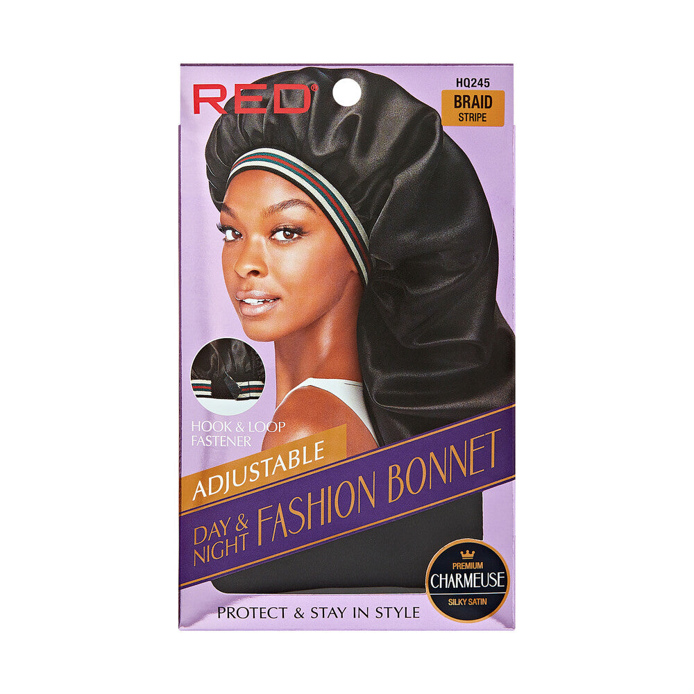 Red by Kiss Adjustable Fashion Hair Bonnet for Day & Night Hair Protection