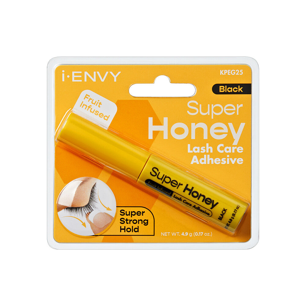 Kiss i•ENVY Fruit Infused Eyelash Adhesive Long Lasting Brush-On Lash Glue (Honey, Coconut & Peach)
