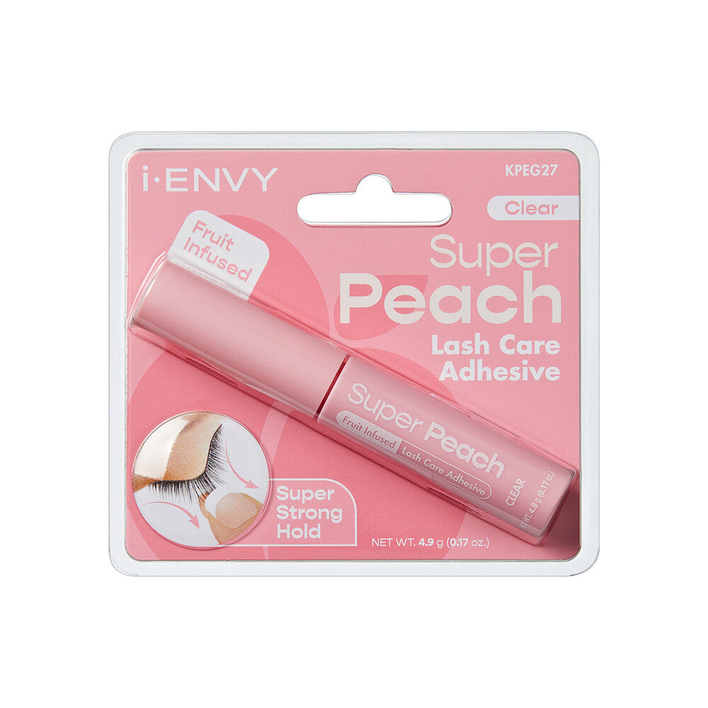Kiss i•ENVY Fruit Infused Eyelash Adhesive Long Lasting Brush-On Lash Glue (Honey, Coconut & Peach)