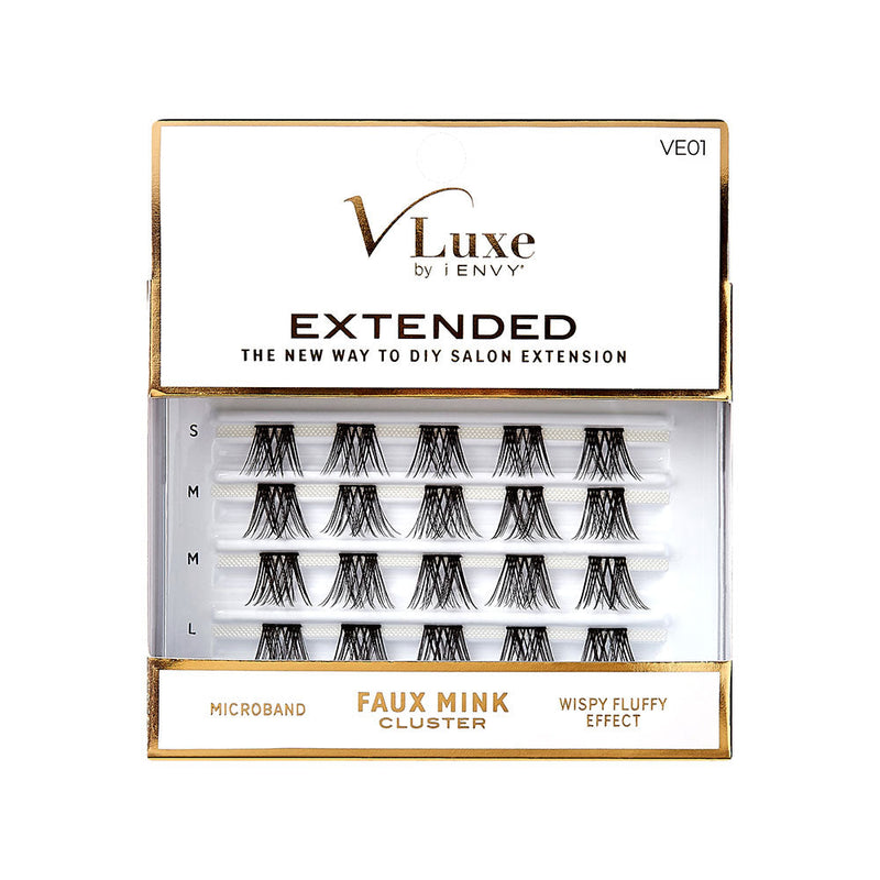 Kiss V-Luxe by iEnvy Extended Faux Mink Cluster Lashes