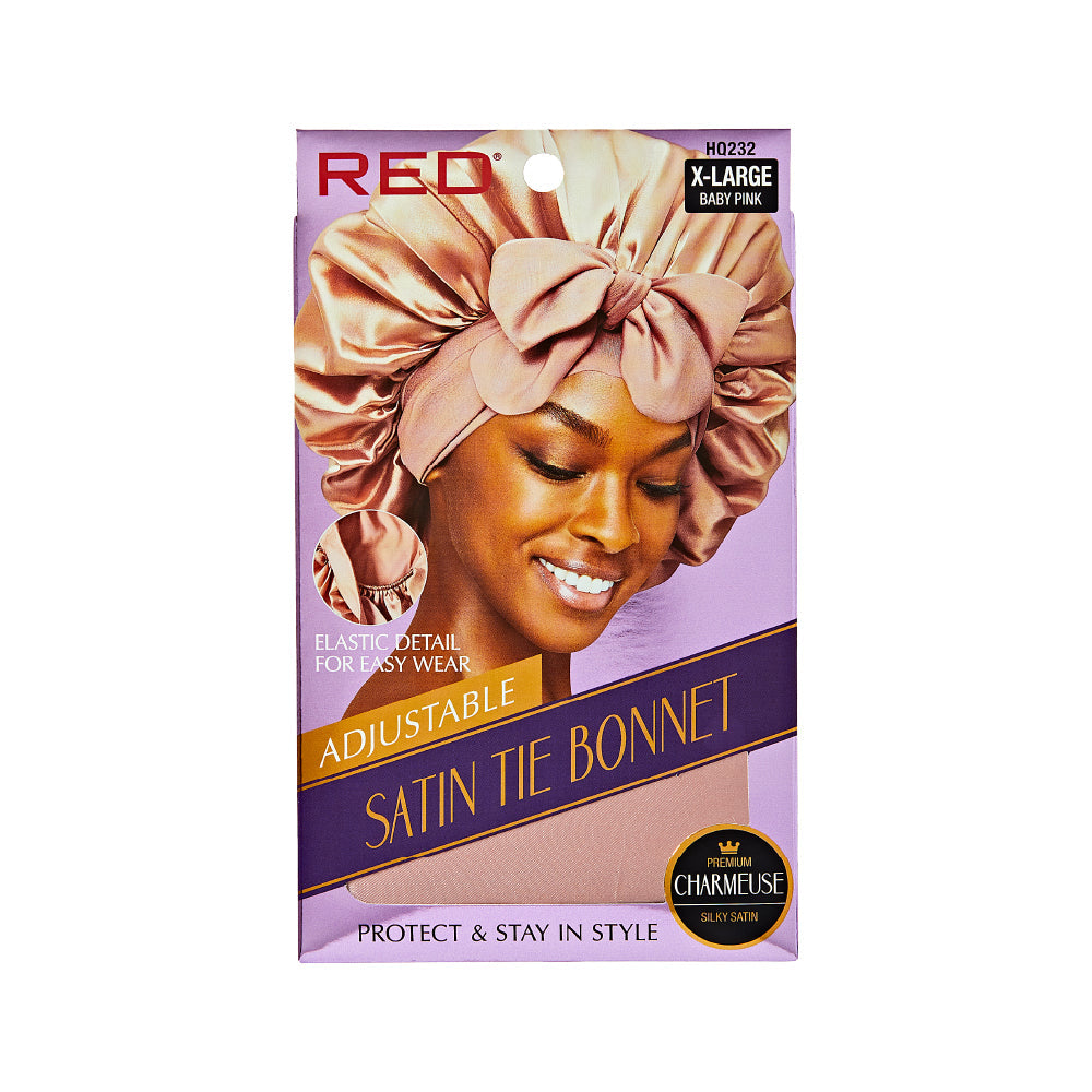 Red by Kiss Adjustable Satin Tie Bonnet