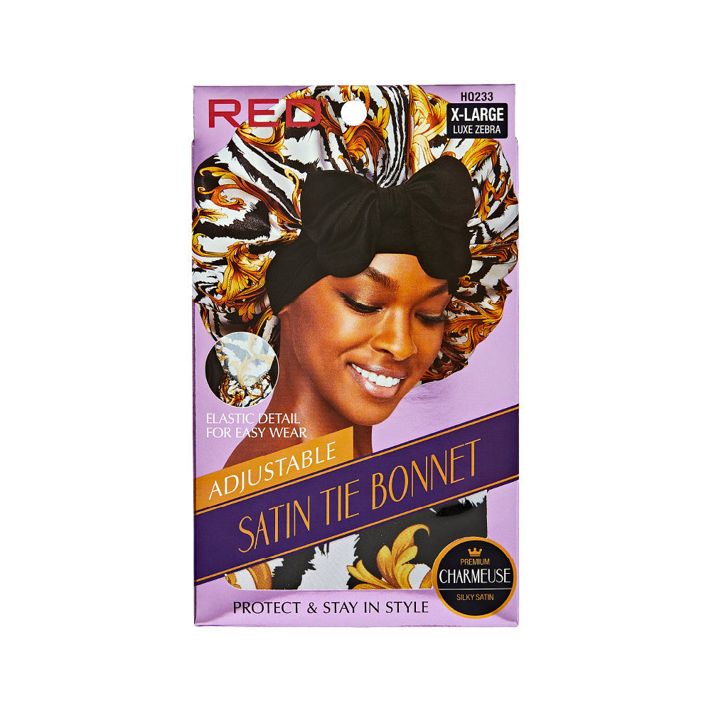 Red by Kiss Adjustable Satin Tie Bonnet