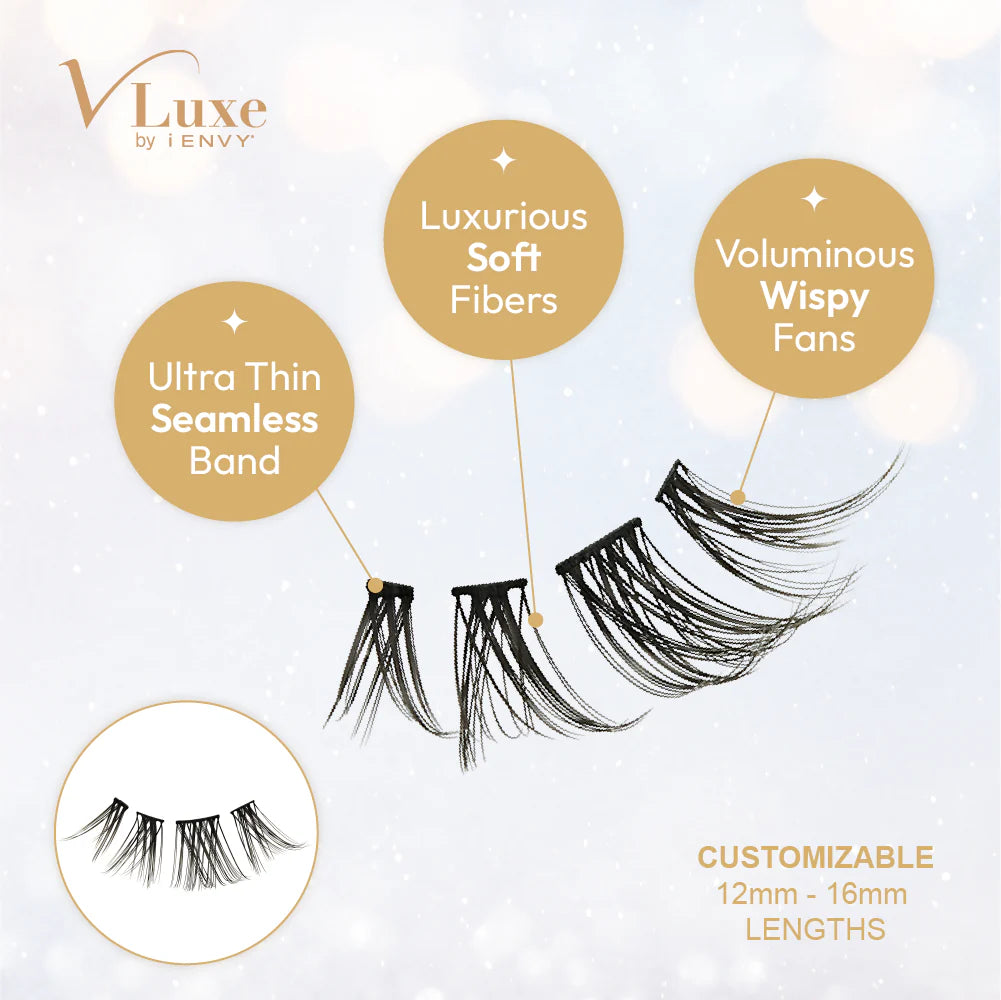 Kiss V-Luxe by iEnvy Faux Mink Lash Cluster Mini Extended