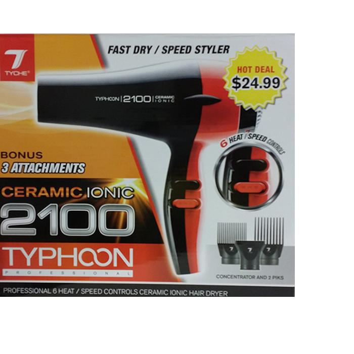 Nicka K New York Tyche 2100 Typhoon Ceramic Ionic Hair Dryer #TP2100