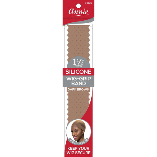 Annie Silicone Wig-Grip Band 1 1/2" Translucent Dark Brown #3443