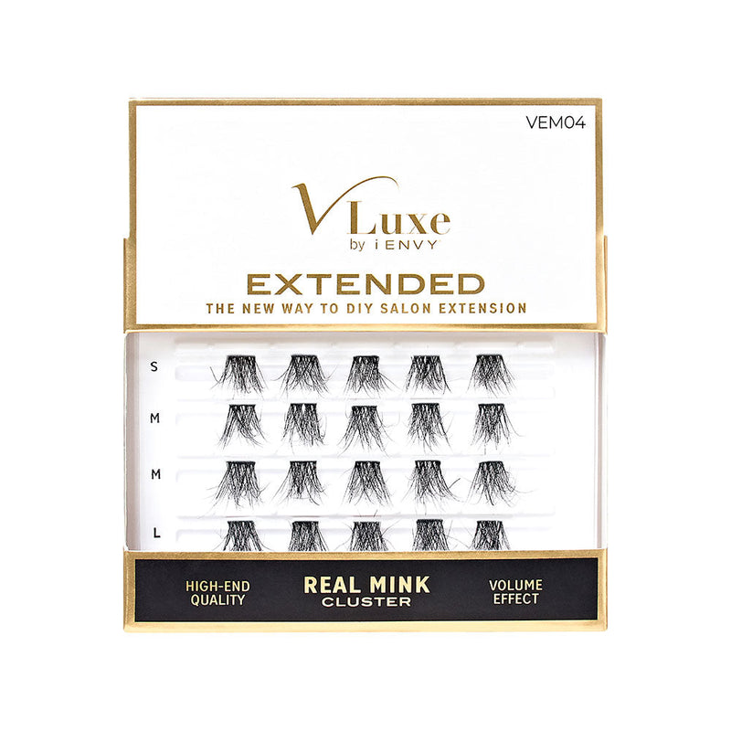 Kiss V-Luxe by iEnvy Extended 100% Real Mink Cluster Lashes