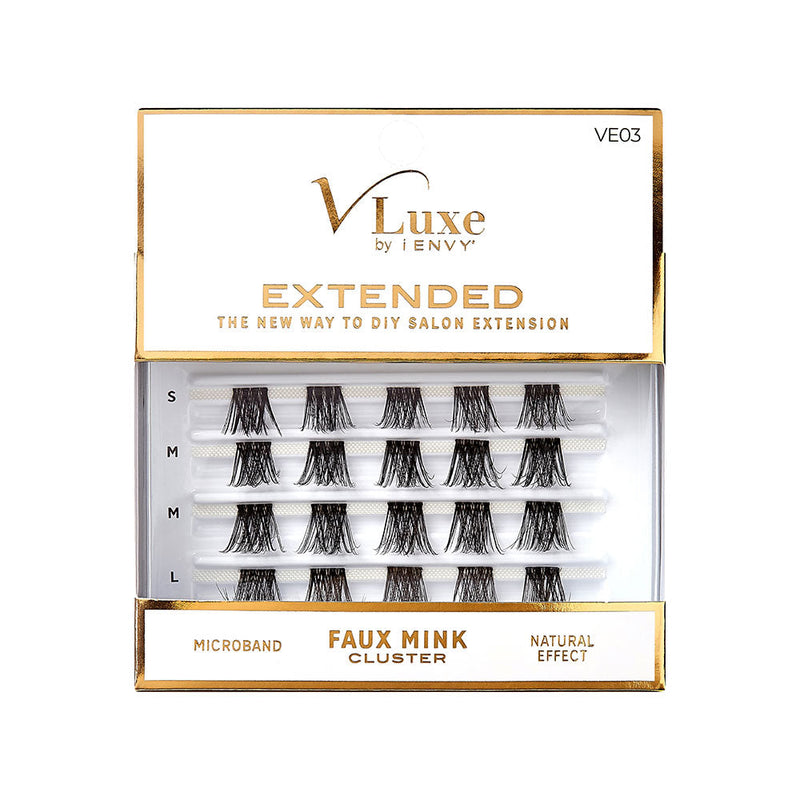 Kiss V-Luxe by iEnvy Extended Faux Mink Cluster Lashes