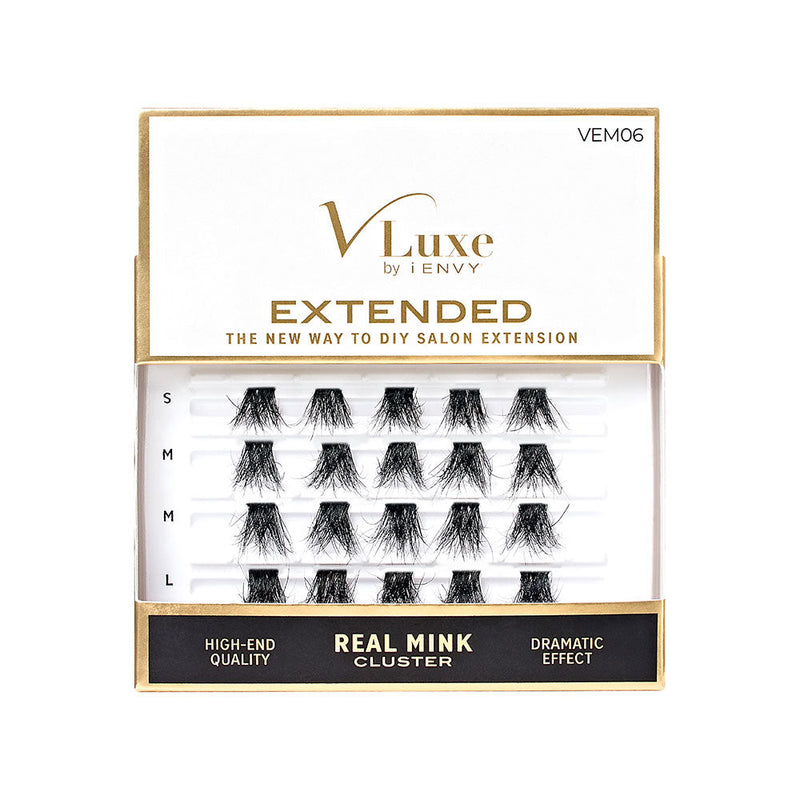 Kiss V-Luxe by iEnvy Extended 100% Real Mink Cluster Lashes