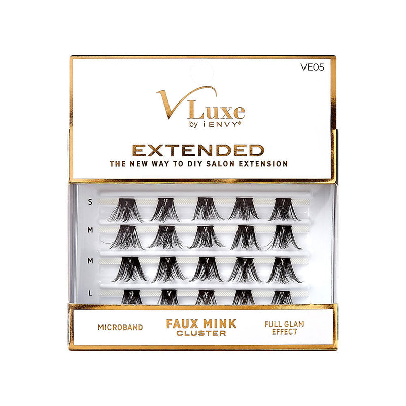 Kiss V-Luxe by iEnvy Extended Faux Mink Cluster Lashes