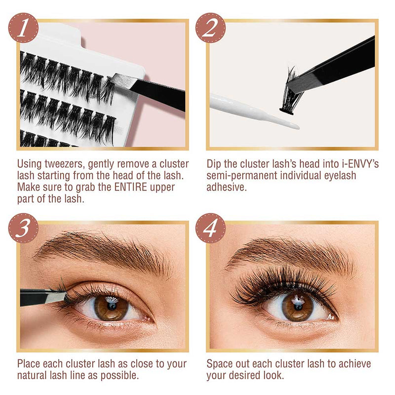 Kiss V-Luxe by iEnvy Faux Mink Volume Extension Cluster Lashes