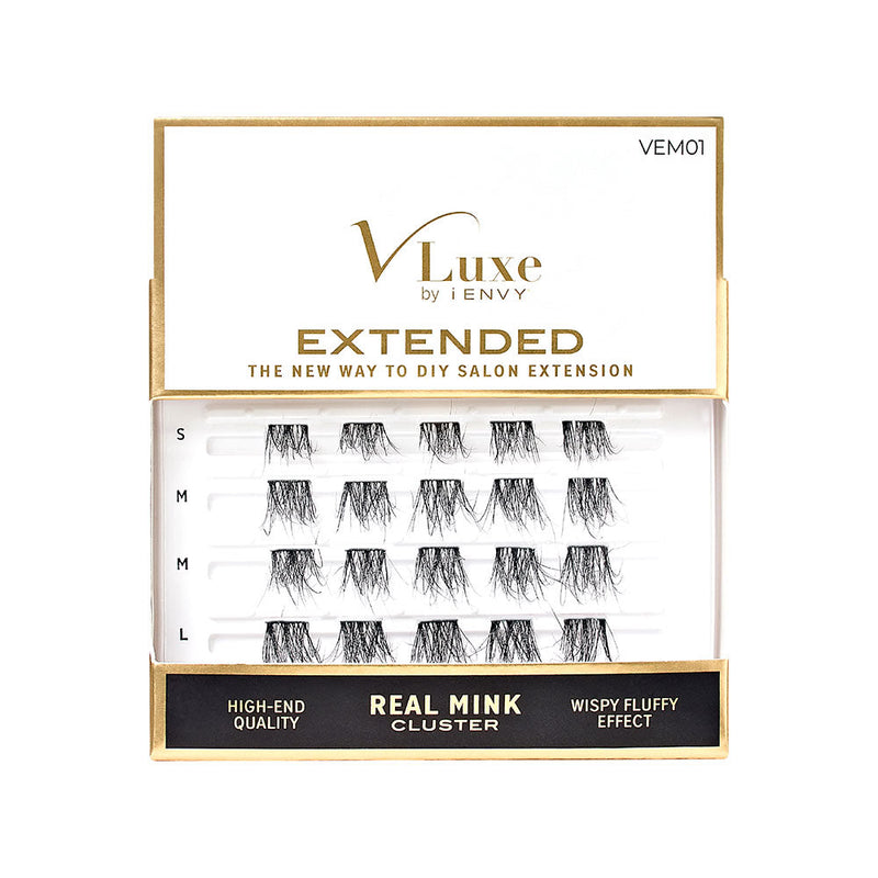 Kiss V-Luxe by iEnvy Extended 100% Real Mink Cluster Lashes