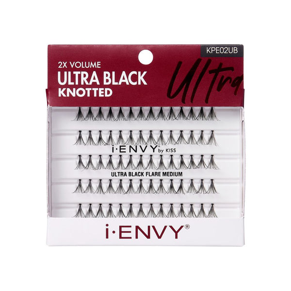 Kiss i•ENVY 2X Volume Ultra Black Knotted Flare Lash Medium #KPE02UB