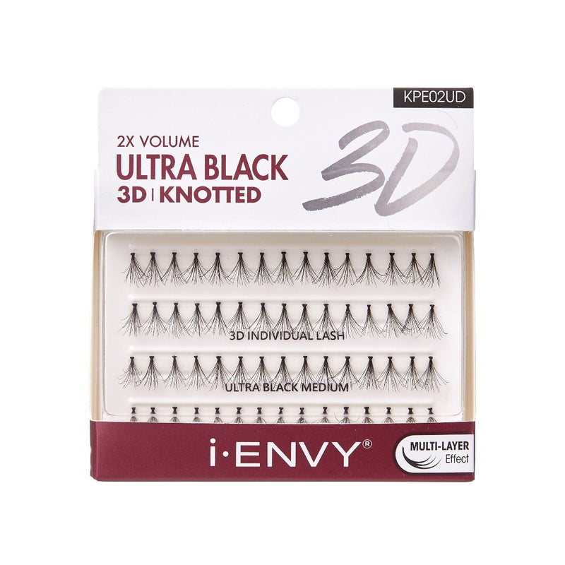 Kiss i•ENVY 2X Volume Ultra Black 3D Knotted Individual Lash Medium