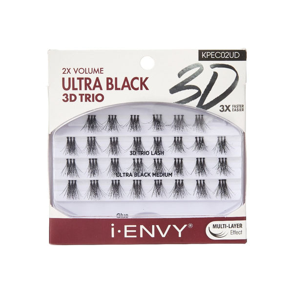 Kiss i•ENVY 2X Volume Ultra Black 3D Trio Lash Medium #KPEC02UD