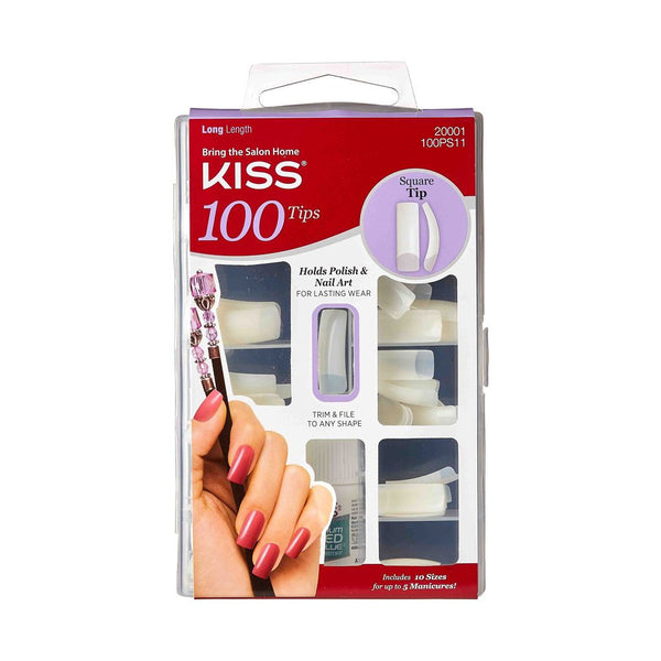 KISS 100 Tips - Square Tip Long Length #100PS11