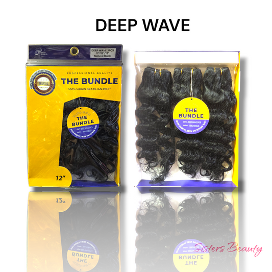 THE BUNDLE 100% Brazilian Remi - DEEP WAVE 3PCS Natural Black