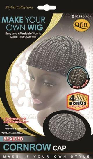 Qfitt Braided Cornrow Cap #5025 Black