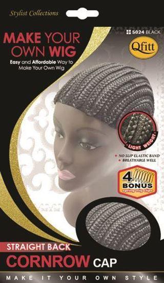 Qfitt Straight Back Cornrow Cap #5024 Black