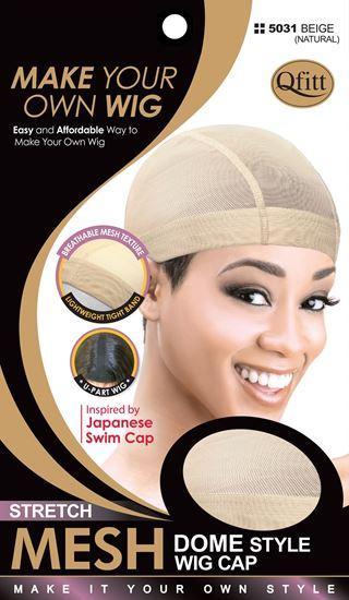 Qfitt Stretch Mesh Dome Style Wig Cap #5031 Beige (Natural)