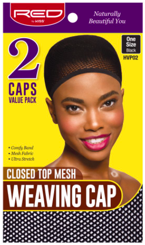 Red by Kiss 2pcs Closed top Mesh Weaving Cap #HVP02 Black