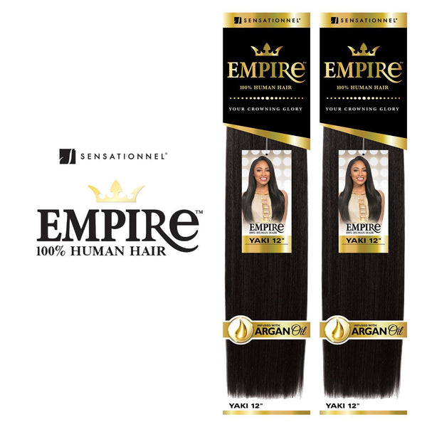 2 PACK DEAL - Sensationnel Human Hair Weave Empire Yaki Weaving 12"