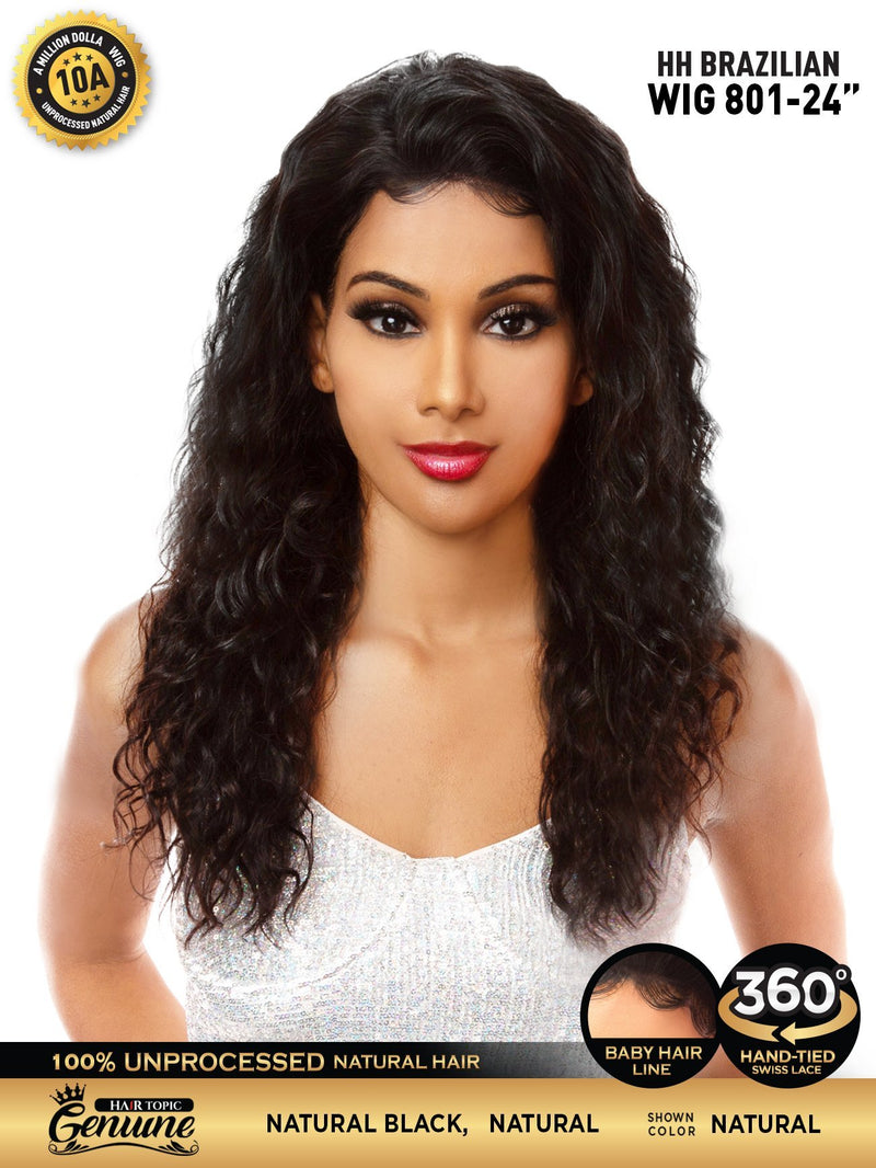 Hair Topic Genuine 10A HH Brazilian Lace 360 Wig 801-24"