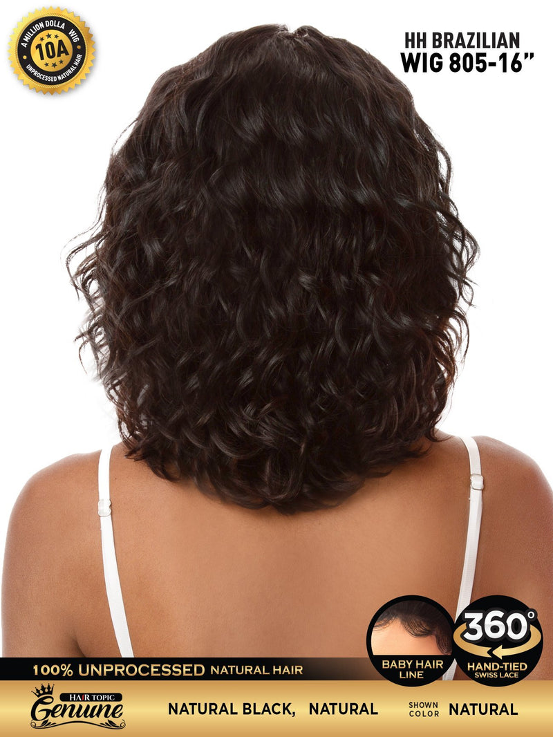 Hair Topic Genuine 10A HH Brazilian Lace 360 Wig 805-16"