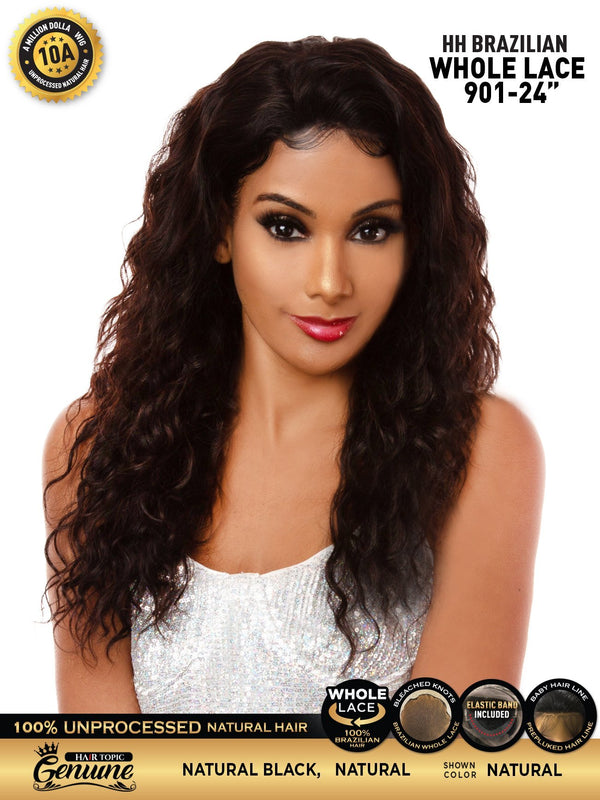 Hair Topic Genuine 10A HH Brazilian Whole Lace Wig 901-24"
