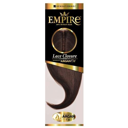Sensationnel Human Hair Weave Empire 3-Way Parting Lace Closure Yaki 12"