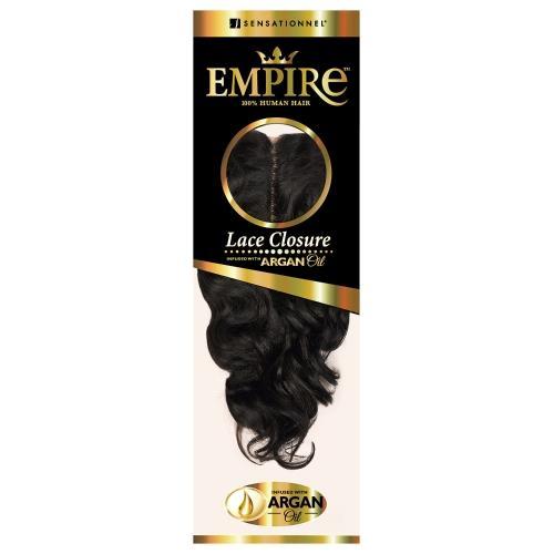 Sensationnel Human Hair Weave Empire 3-Way Parting Lace Closure Loose Deep 12"