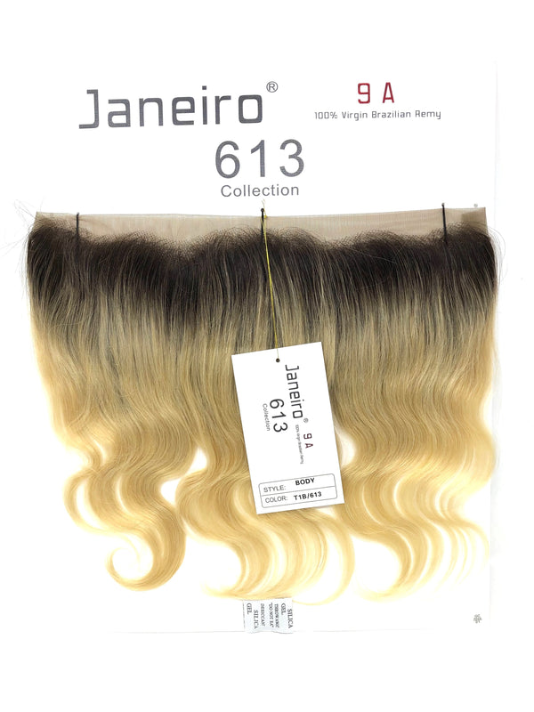 Janeiro 9A 100% Virgin Brazilian Remy 613 Collection - T1B/613 Body Wave 13x4 Frontal